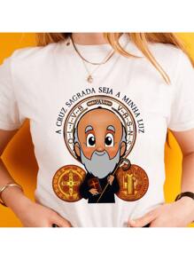 São Bento Printed Women's T-Shirt - trắng - Xem 2