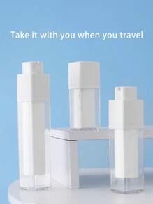 1 件旋转真空可再填充瓶 15ML/30ML/50ML 样品瓶，化妆品空泵瓶，旅行装 - 白色 - 查看 4