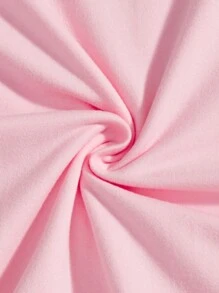 Young Girl Cute Cartoon Graphic & Slogan Print Short Sleeve T-Shirt - Pink - View 5