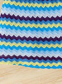 2 件套年轻女孩休闲可爱吊带背心和迷你裙套装，轻盈，适合夏季 - 藍色 - 查看 5