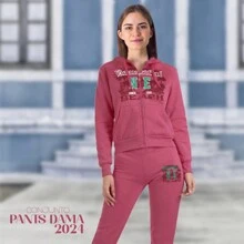 Plush Pants Set With Stretch 2 Pieces - 玫紅色 - 查看 2
