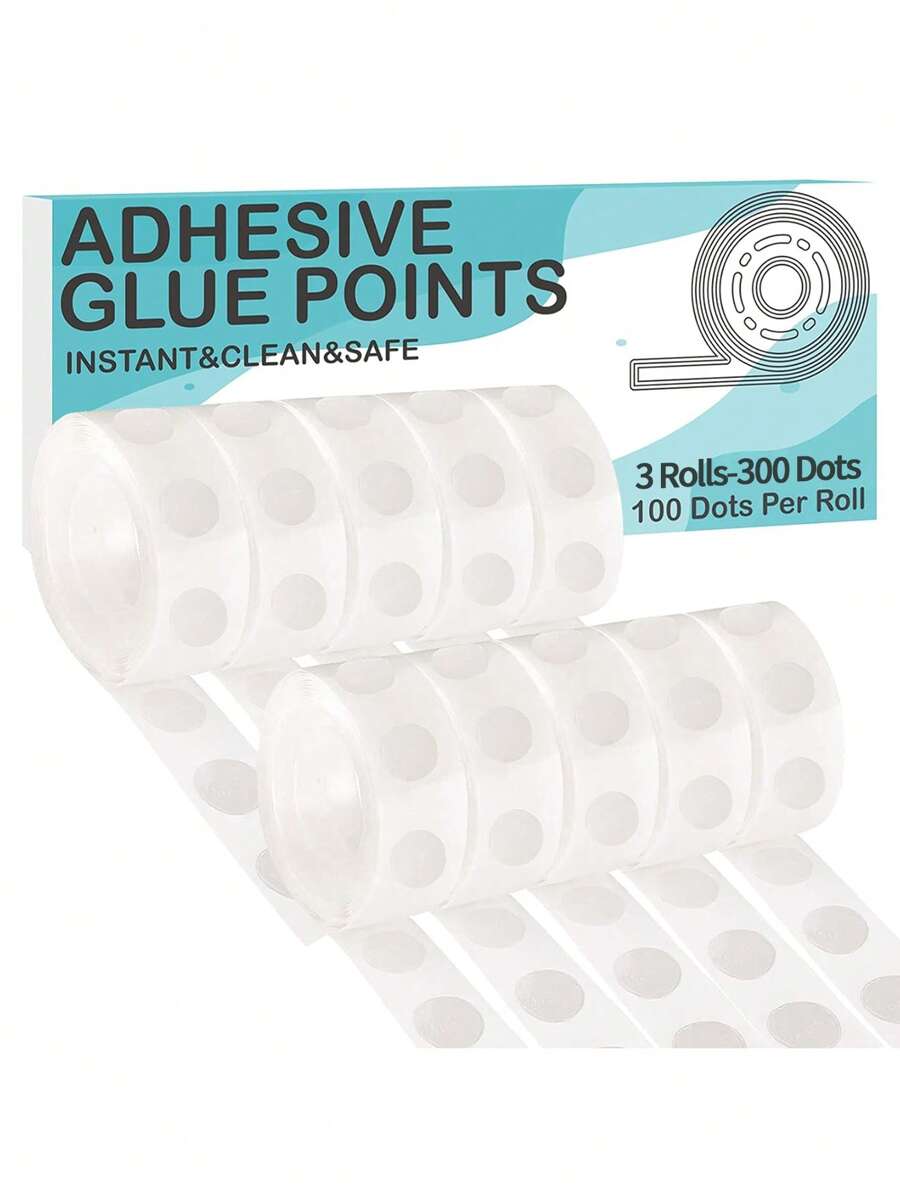 300 Pieces Clear Glue Points Dots Double Sided Adhesive Removable For Balloons Craft Sticky Dots