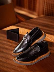 Men's Shoe + Wallet Dublin Oxford Tratorado Social Modern Casual Moccasin - màu đen - Xem 1