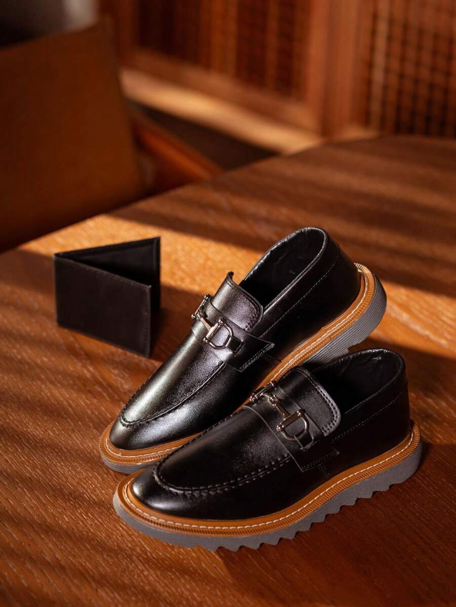 Men's Shoe + Wallet Dublin Oxford Tratorado Social Modern Casual Moccasin - màu đen - Xem 1