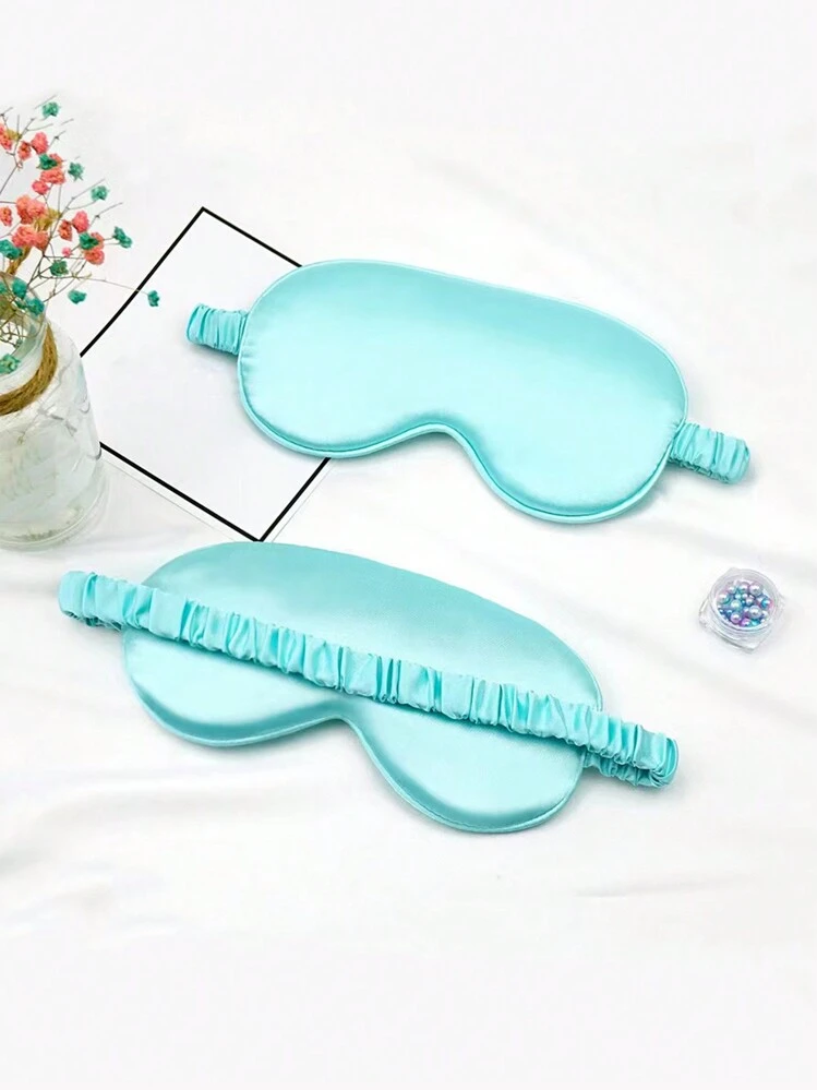 1 pièce Masque pour les yeux en soie double face, bandeau de sommeil opaque pour la maison, le bureau, les voyages, les vols, le repos en avion, les vacances, le camping, le confort du sommeil. - Multicolore - Voir 21