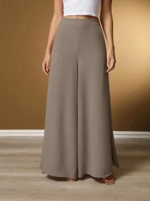 Female Fashion Women's Pantalone Pants, High Waist, Bell Bottom, With Pockets On The Sides, Button Closure, Elegant, Sophisticated, Premium, Bloguerinha Style, Wide Leg, Elegant Dune, Chic, Dress Pants, Casual, Casual, Of The Moment, Fashion, Fashion, Chic, Modeling, Pushes Butt, Dresses Super Well, Modeling, Models The Body, High Waist, Adjusted, Straight, Social, Basic, Wide, Slim, Cargo Pants, Flare, Haren Pants, Skiny, Women's Tracksuit, Pants Pink, Royal Blue, Black, Suit Pants, Of The Moment, Long, Long, Ribbed Pants, Leather Pants, Jogger, Dress Pants, Jeans, Wide Pants, Sweatshirt, Cold, Sweatpants, Vibrant Colors, Women's Clothing, Pants Wide Legging, Duna Pants, Casual, Chic, Modern, Casual, Fashion Trend, Winter, Autumn, Cold, Stylish, Blogger, Perfect Look For Any Occasion, Elegant, Clubbing, Cinema, Summer, Red, Pink, Beige, Nude, Spring, Build Your Look With Us, Look For Every Modern Woman New Collection - 米色 - 查看 1