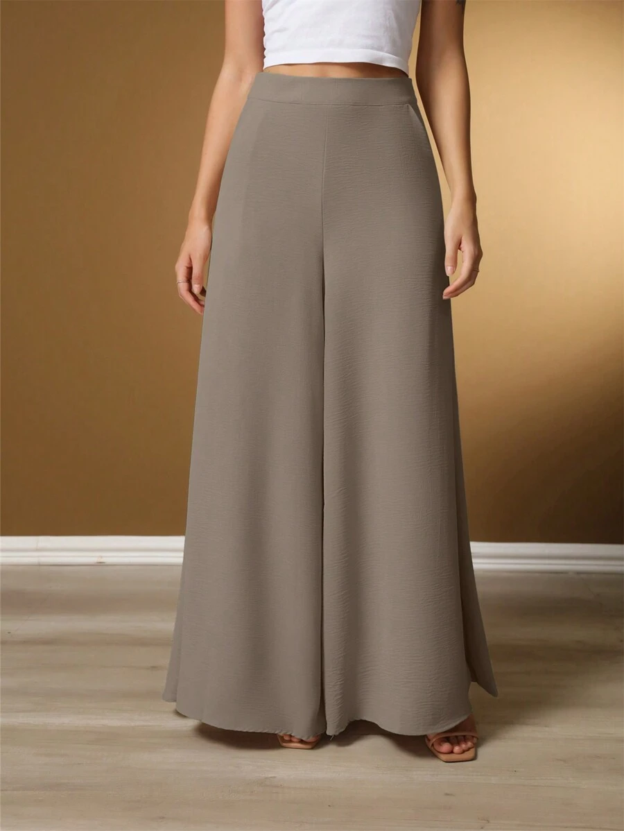 Female Fashion Women's Pantalone Pants, High Waist, Bell Bottom, With Pockets On The Sides, Button Closure, Elegant, Sophisticated, Premium, Bloguerinha Style, Wide Leg, Elegant Dune, Chic, Dress Pants, Casual, Casual, Of The Moment, Fashion, Fashion, Chic, Modeling, Pushes Butt, Dresses Super Well, Modeling, Models The Body, High Waist, Adjusted, Straight, Social, Basic, Wide, Slim, Cargo Pants, Flare, Haren Pants, Skiny, Women's Tracksuit, Pants Pink, Royal Blue, Black, Suit Pants, Of The Moment, Long, Long, Ribbed Pants, Leather Pants, Jogger, Dress Pants, Jeans, Wide Pants, Sweatshirt, Cold, Sweatpants, Vibrant Colors, Women's Clothing, Pants Wide Legging, Duna Pants, Casual, Chic, Modern, Casual, Fashion Trend, Winter, Autumn, Cold, Stylish, Blogger, Perfect Look For Any Occasion, Elegant, Clubbing, Cinema, Summer, Red, Pink, Beige, Nude, Spring, Build Your Look With Us, Look For Every Modern Woman New Collection - 米色 - 查看 1