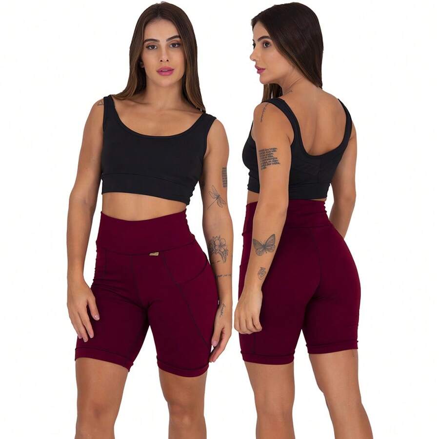 Click Mais Bonita WOMEN'S BERMUDA PLAY FITNESS POCKET - 紫紅色 - 查看 1