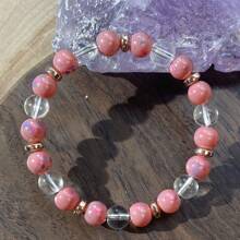 1 pieza/Pulsera de amor propio, pulsera de cuentas con piedras rosas y transparentes, regalo de joyería antiestrés para mujeres - Pulsera - Ver 8