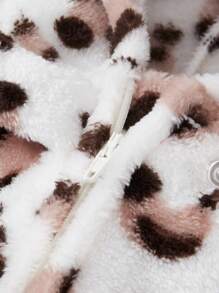 OIPOIG Baby Girl Polka Dot Print Hooded Jumpsuit - Beige - View 7