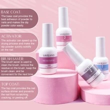 Saviland 29 Pcs Dip Powder Nail Kit - 20 Colors Clear White Nude Dip Powder Set Dipping Powder System Liquid Set With Base & Top Coat Activator Brush Saver For Nail Art Design, French Nail Manicure
