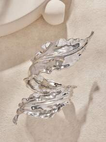 1 件夸张时尚高贵品质金属开口手镯，适合女士，适合办公室、派对、生日、社交活动、购物、约会、送礼