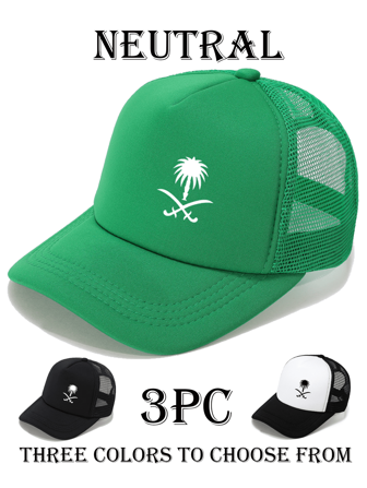 3 件装，男女通用帽子，可调节男士棒球帽，时尚女士防晒休闲帽，旅行帽，轻便透气，适合休闲装、日常装、派对、卡车司机帽