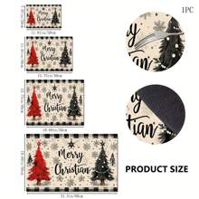 1 件圣诞印花咖啡吧垫、排水垫、硅胶咖啡机排水垫、软橡胶排水垫、防滑、超吸水且耐用的碗碟干燥垫，适用于台面、餐厅、厨房桌子、露台餐厅、家庭厨房装饰、圣诞桌面装饰