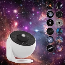 UK LED Galaxy Projector Starry Night Light Moon Star Sky Nebula Projection Lamp - White - View 3