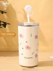 1个，500ml Ins 316不锈钢吸管杯，高颜值，真空双杯，保温保冷咖啡杯，便携车载杯，返校 - 500ML - 查看 13