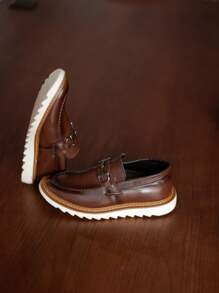 Men's Shoes + Belt And Wallet Dublin Oxford Tratorado Social Modern Casual Loafers - 白蘭地 - 查看 4