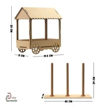 Divina Creacion Kit 16 Pzs Grandes Candy Bar Exhibidor Mesa de Dulces Fiestas Eventos MDF 3mm Resistentes - Marrón - Ver 10