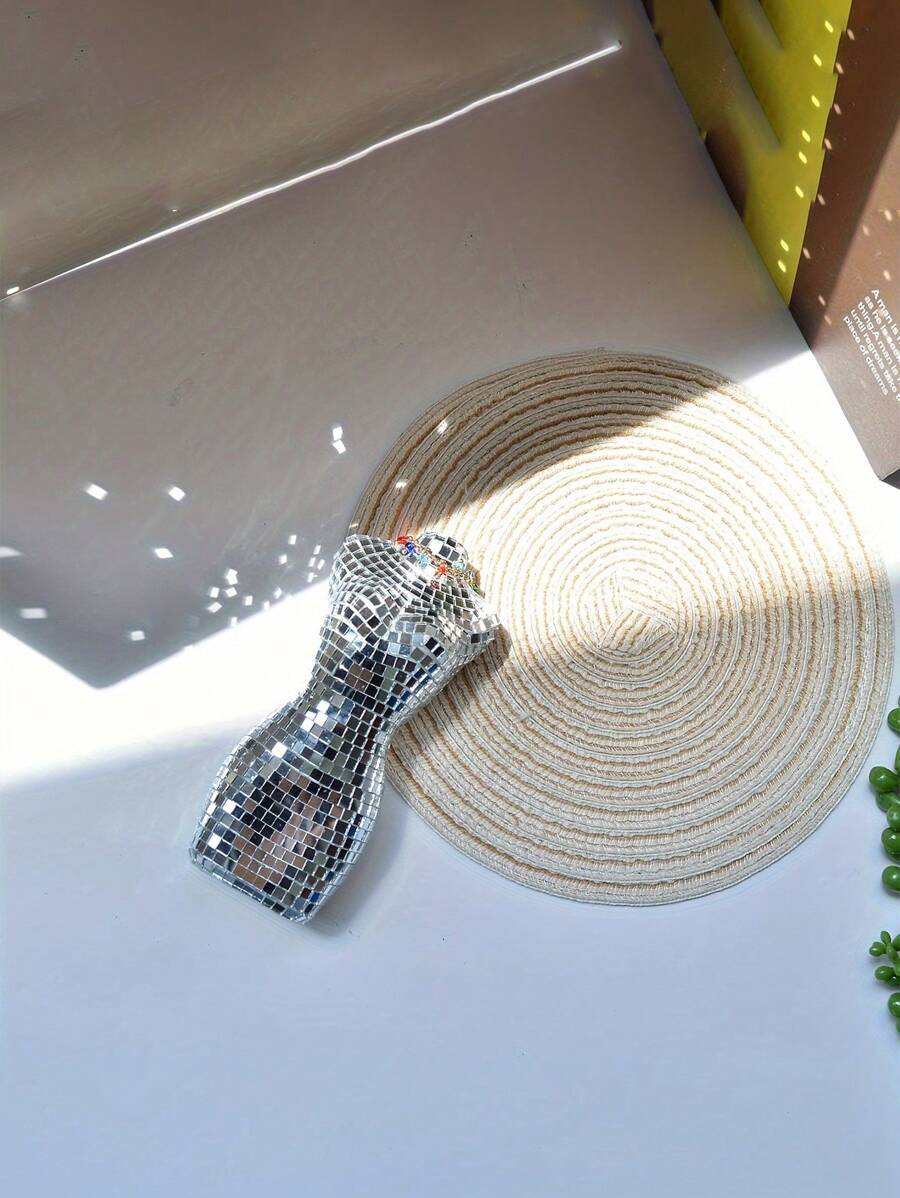 1pc Disco Glass Mirror Mannequin Ornaments Silver Reflective Decoration,Doll Collection ,Are Used For Holiday Party, Birthday Party,Bar,Dance And Wedding Home Decoration Theme Party Creative Ornaments - Multicolor - View 1