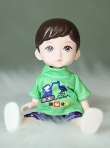 DOLL MEET One Piece 6 Inches Cute Baby Dolls, Boy Model 13 Movable Joints Plastic Painted Eyes, For Children Girl Birthday Gift Toys 3 Colors Clothes Child Doll Toys