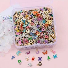 Bộ 100 Men Màu Chữ Hỗn Hợp Kim Loại Mặt Dây Chuyền Tự Làm Trang Sức Làm Thư Mặt Dây Chuyền Vòng Tay Bông Tai Vòng Cổ Phụ Kiện - 100 cái - Xem 10