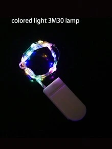 小型白色盒裝鈕扣電池LED彩色燈飾銅線串燈，適用於聖誕節、婚禮和其他場合