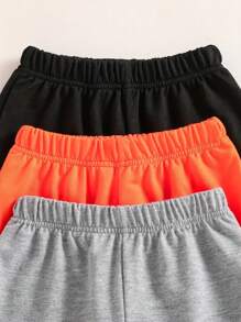 3 条装小男孩卡通恐龙、熊和汽车印花休闲运动裤，舒适慢跑裤，适合春/夏/秋季 - 彩色 - 查看 5