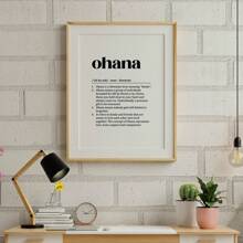 1pc Ohana Definition, Hawaiian Wall Art, Ohana Wall Decor, Ohana Poster, Ohana Gift, Hawaiian Wall Decor, Ohana Wall Art, Ohana Means Family , Canvas Wall Decor For Living Room, Bed Room, Hallway