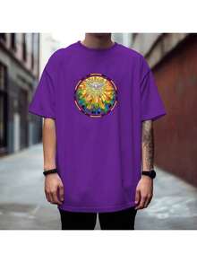 Shirt Printed T-Shirt Novelty  Thick Fabric - Màu tím - Xem 1