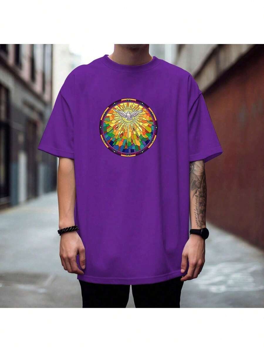 Shirt Printed T-Shirt Novelty  Thick Fabric - Màu tím - Xem 1