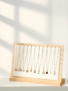 1pc Pine Wood Necklace Board For Handmade Jewelry Displays For Displaying Accessories - Elegant Organizer For Bracelets, Chains And Sweater Necklaces - Ideal For Craft Shows And Boutiques For Home Use And Retail Displays, Necklace Shooting Photography Props, Ideal Gift For Halloween, Christmas