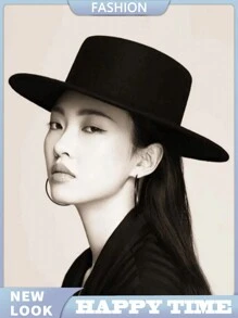 1 pieza Sombrero fedora de estilo europeo y americano de unicolor y elegante, apto para todas las estaciones, unisex