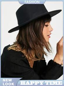 1 pieza Sombrero fedora de estilo europeo y americano de unicolor y elegante, apto para todas las estaciones, unisex
