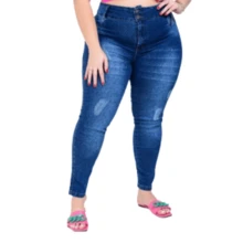 Kit 2 Women's Plus Size High Waist Pants With Lycra - 0498-0467 - 查看 3
