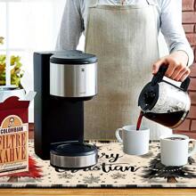 1 件圣诞印花咖啡吧垫、排水垫、硅胶咖啡机排水垫、软橡胶排水垫、防滑、超吸水且耐用的碗碟干燥垫，适用于台面、餐厅、厨房桌子、露台餐厅、家庭厨房装饰、圣诞桌面装饰