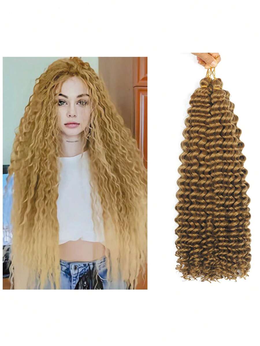 Deep Water Wave 22inch Wholesale Curly Crochet Braid Hair Ombre Wavy Curls Water Wave With Curly Ends - Multicolor - View 1
