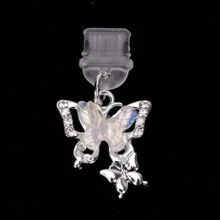 1pc Metal Butterfly-Shaped Mobile Phone Dust Plug Compatible With Iphone/Type-C/Android Plug