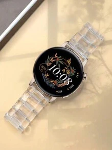 1pc Galaxy Watchband Transparent Resin Ice Band 20mm22mm Silver Clasp Compatible With Samsung 40/42/43/44/45/46/47mm And Compatible With Samsung Galaxy Watch 7/6/5/4 Pro/4/Galaxy Watch 6 Classic SamsungGalaxy Watch Fibit Galaxy Watch Strap In Smart Watch Band Women And Men Breathable And Cold Strap In Summer - Clear - View 8