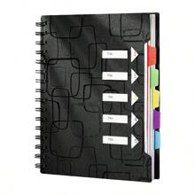 五科螺旋笔记本，240页，大学标准行距，带分隔标签，A5尺寸，适用于学校、办公室、记笔记、学习用品、返校季