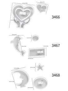 1/3 Set Stampo in silicone a forma di cuore per cornici portafoto, stampo a forma di cuore per pendente in gesso a forma di luna e delfino, pendente da appendere, stampo per gocce di colla - Bianco - Visualizzare 13