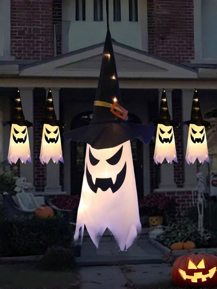 LED万圣节装饰闪光满天星鬼节装扮发光巫师鬼帽灯装饰挂灯万圣节装饰房间装饰万圣节花园装饰礼物仙女节日装饰节日装饰 - 彩色 - 查看 1