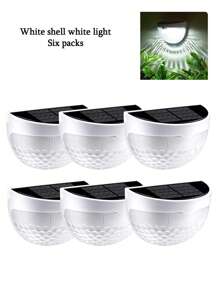 2/4/6 piezas Luces solares de pared, Luces solares de valla - Blanco cálido, Luces solares impermeables para valla, patio, porche - Fácil instalación