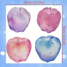1pc Colorful Apple Painting Temporary Tattoo, Waterproof And Long Lasting, For Arms And Chest - Red - View 11