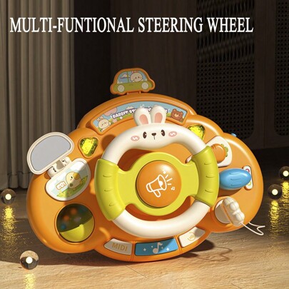 Montessori brinquedo volante do bebê cedo educacional multifuncional simulado condução musical volante brinquedos para bebês