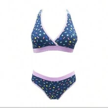 Kit With 3 Sets Of Children's Lingerie For Girls, Panties With Wide Elastic Lining, Top And Swimsuit - Nhiều màu - Xem 2