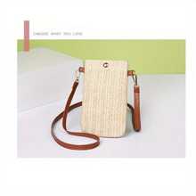 1 条带口袋的手机带、夹式和钱包式斜挎手机带、美观、舒适、可调节、夏季沙滩包、多功能单肩斜挎包、编织直立手机包、编织零钱包。 - 彩色 - 查看 8