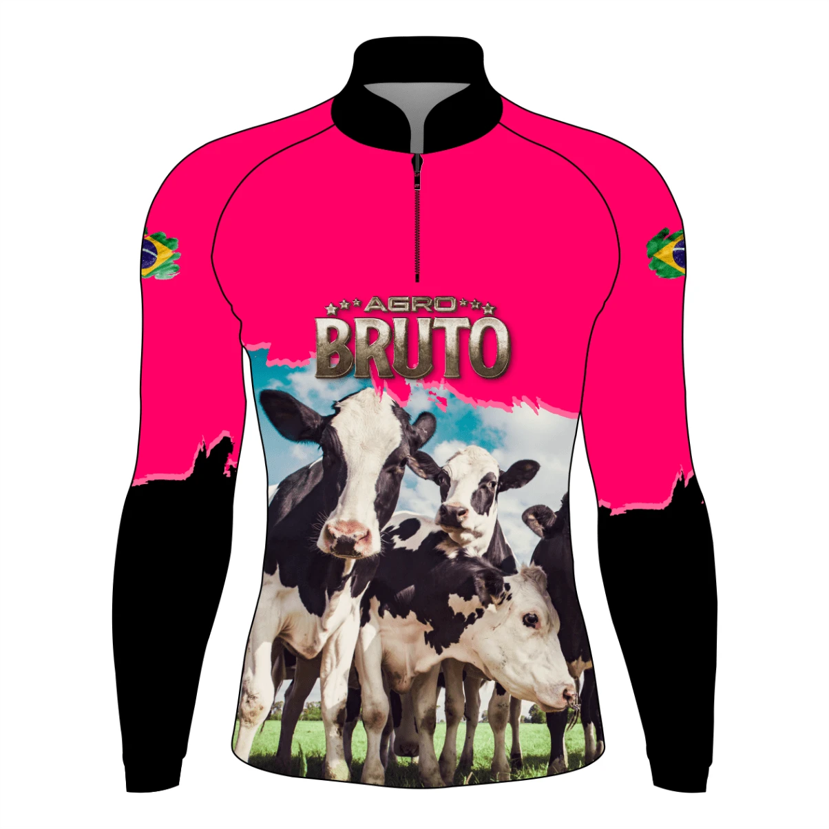 Áo sơ mi Pink Dutch Dairy Cow có khả năng chống nắng UV50+ - Màu Hồng Tươi - Xem 1