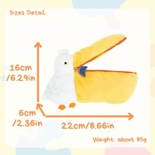 1 件中号鹈鹕包 可爱鹈鹕铅笔盒、趣味毛绒拉链笔袋、文具收纳袋、笔记本电脑包、可爱钱包、卡通铅笔袋手拿包、可爱化妆包、相机保护包、单肩包 - Middle Pelican Bag - 查看 10