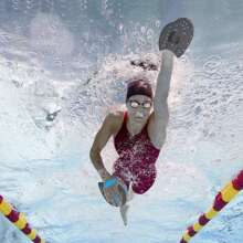 Remo De Natación, Aletas De Mano para Entrenamiento De Natación,Paletas De Natación Profesionales Ajustables para Entrenamiento De Técnica De Fuerza En El Océano De La Piscina Aletas de natación - Amarillo - Ver 5