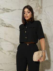 Women Two-Piece Outfits - 黑色 - 查看 2